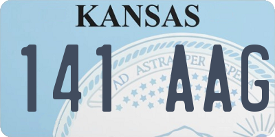 KS license plate 141AAG