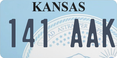 KS license plate 141AAK