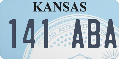 KS license plate 141ABA