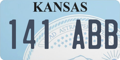 KS license plate 141ABB