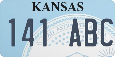 KS license plate 141ABC