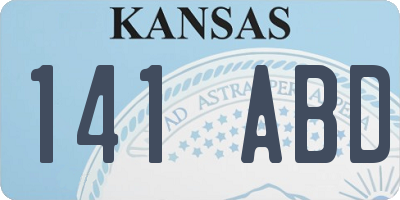 KS license plate 141ABD