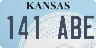 KS license plate 141ABE