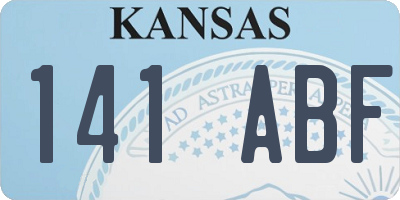 KS license plate 141ABF