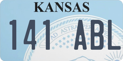 KS license plate 141ABL
