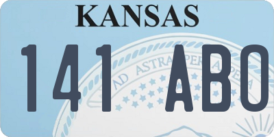 KS license plate 141ABO