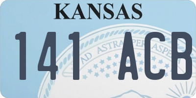 KS license plate 141ACB