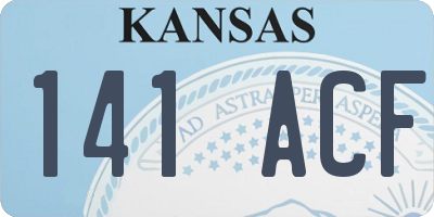 KS license plate 141ACF