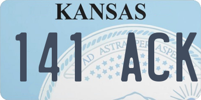 KS license plate 141ACK