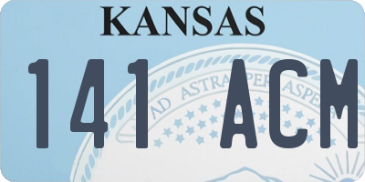 KS license plate 141ACM
