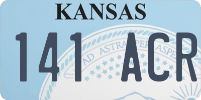 KS license plate 141ACR