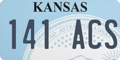 KS license plate 141ACS
