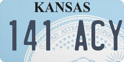 KS license plate 141ACY