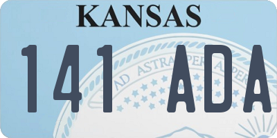 KS license plate 141ADA