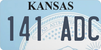 KS license plate 141ADC