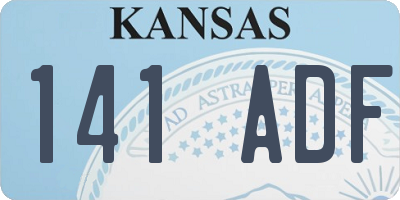 KS license plate 141ADF