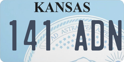 KS license plate 141ADN