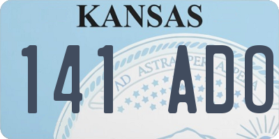 KS license plate 141ADO