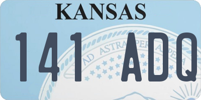 KS license plate 141ADQ