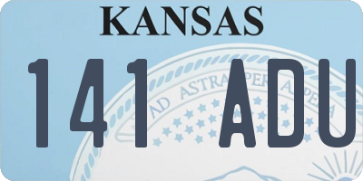 KS license plate 141ADU