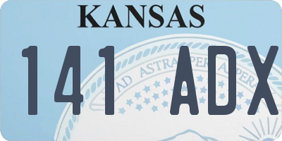 KS license plate 141ADX