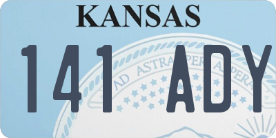 KS license plate 141ADY