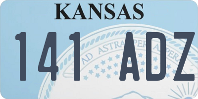 KS license plate 141ADZ