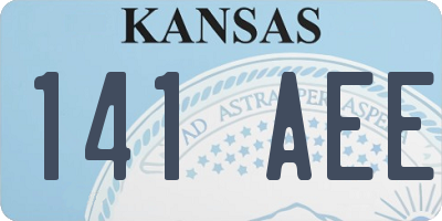KS license plate 141AEE