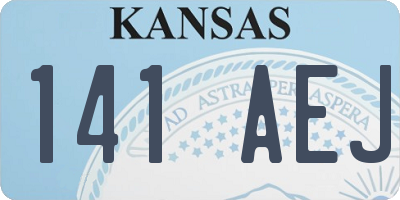 KS license plate 141AEJ