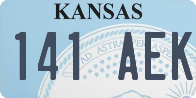 KS license plate 141AEK