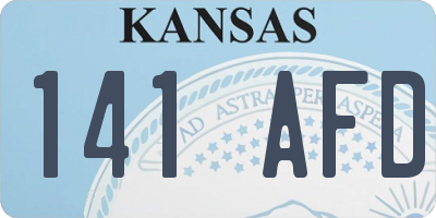 KS license plate 141AFD