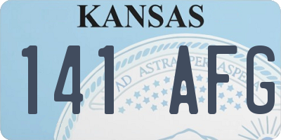 KS license plate 141AFG