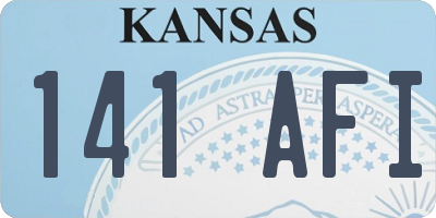 KS license plate 141AFI