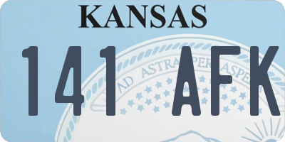 KS license plate 141AFK