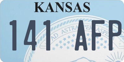 KS license plate 141AFP