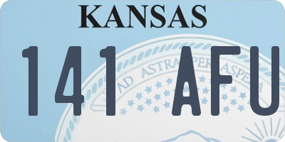 KS license plate 141AFU