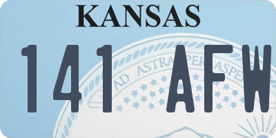 KS license plate 141AFW