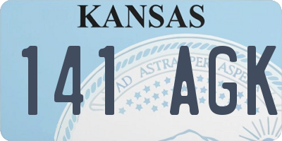 KS license plate 141AGK