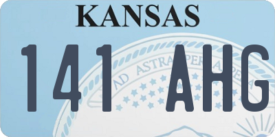 KS license plate 141AHG