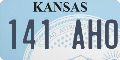 KS license plate 141AHO