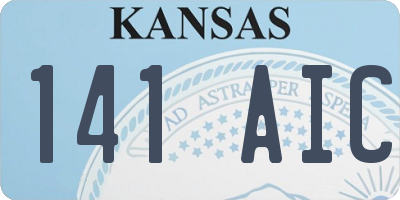 KS license plate 141AIC