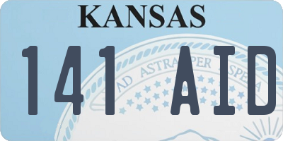 KS license plate 141AID