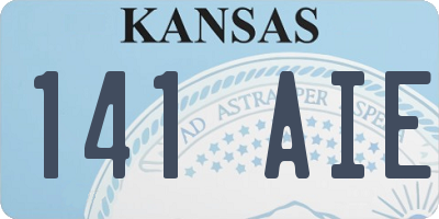 KS license plate 141AIE
