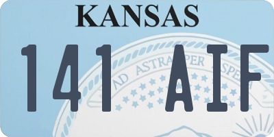 KS license plate 141AIF