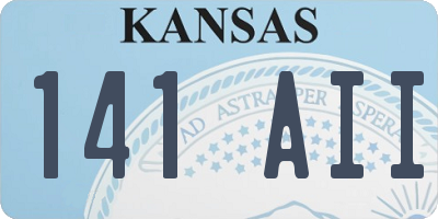 KS license plate 141AII