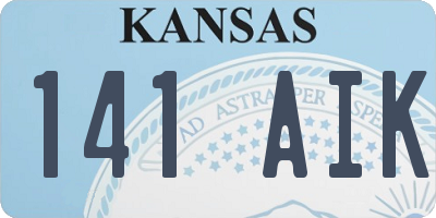 KS license plate 141AIK
