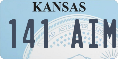 KS license plate 141AIM
