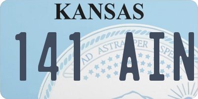 KS license plate 141AIN