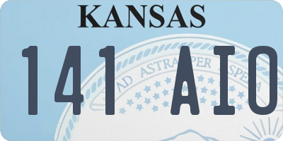 KS license plate 141AIO