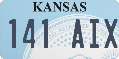 KS license plate 141AIX